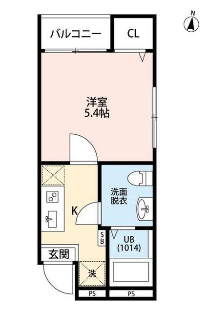 エクセラン所沢(1K/2階)の間取り写真