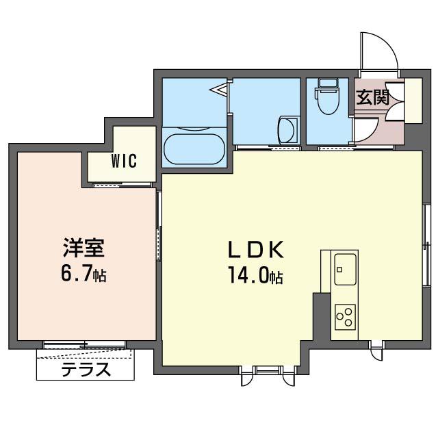 モンベール(1LDK/1階)の間取り写真