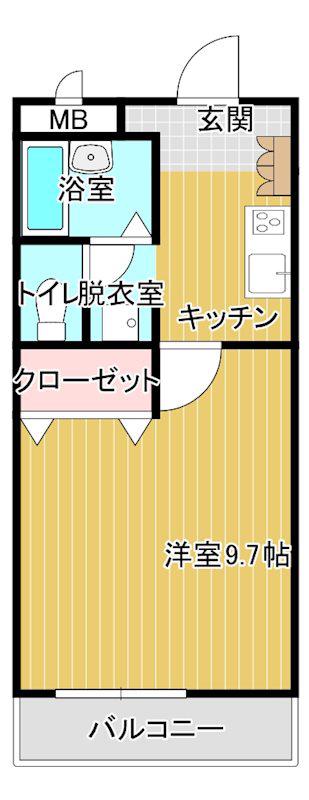 フィネス喜光地(1K/2階)の間取り写真