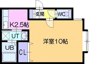 メゾンプライマス(1K/2階)の間取り写真