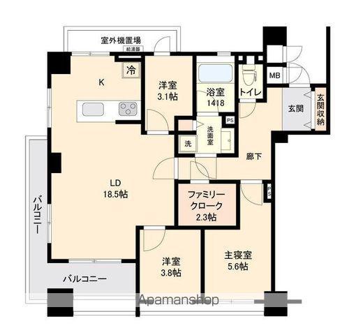 プロスペクト森下(3LDK/1階)の間取り写真