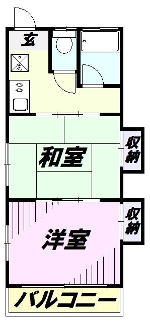 緑町グランドマンション(2K/3階)の間取り写真