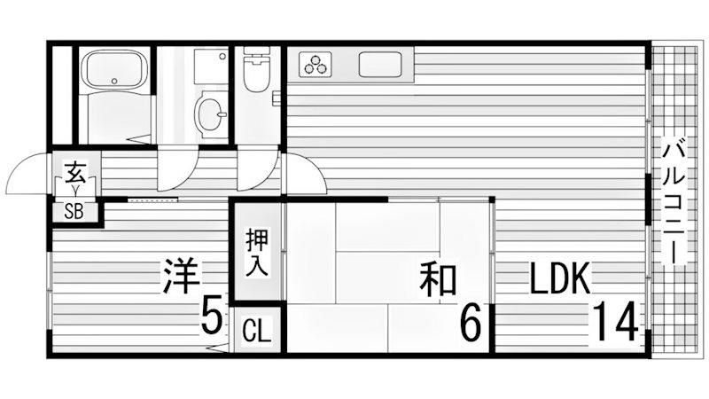 ベル野田(2LDK/2階)の間取り写真