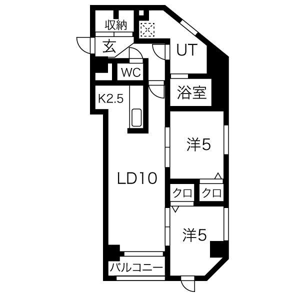 フランセレジデンシアリシェス南麻生(2LDK/7階)の間取り写真