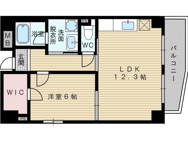 プリオール上新庄(1LDK/7階)の間取り写真