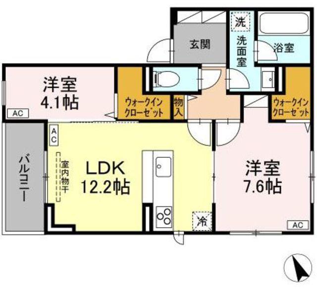CASA DE MANA 吉祥寺 1(2LDK/2階)の間取り写真