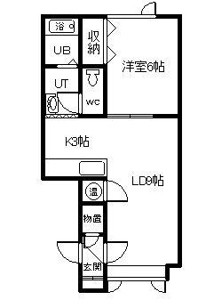 アイリス(1LDK/2階)の間取り写真