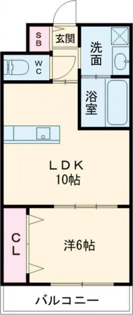 ヴィラ・ブリリオ神戸北野(1LDK/3階)の間取り写真