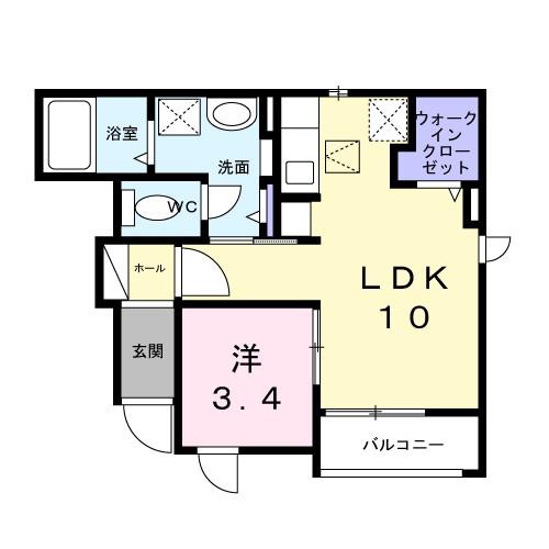 相光ビレッジ戸塚II(1LDK/1階)の間取り写真