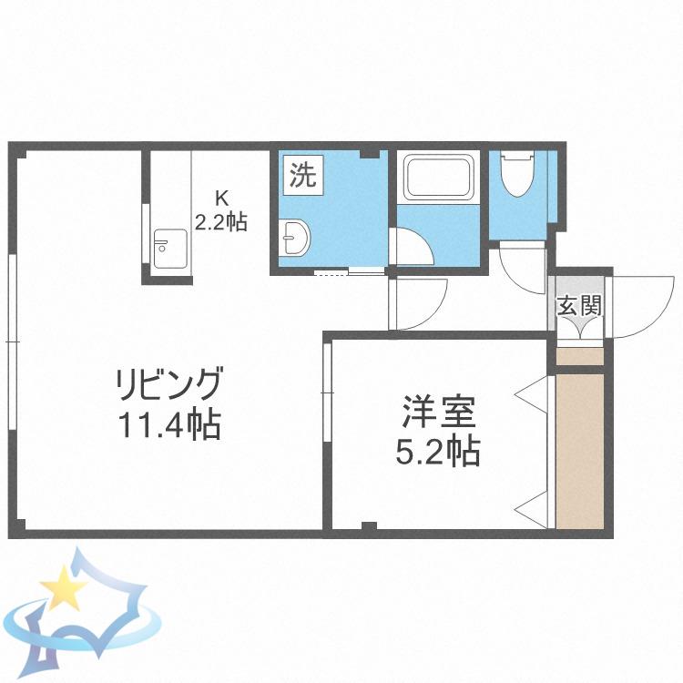十三和MS(1LDK/2階)の間取り写真