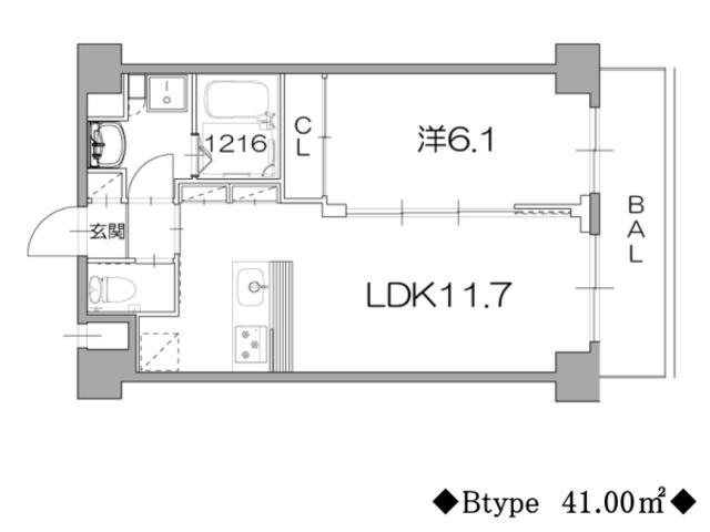 レグルス(1LDK/4階)の間取り写真