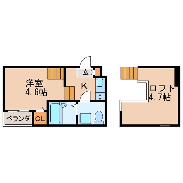 スカイヒル新栄(1K/2階)の間取り写真