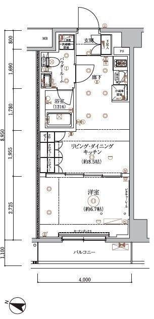 ARCOBALENO HASUNEII(1LDK/7階)の間取り写真