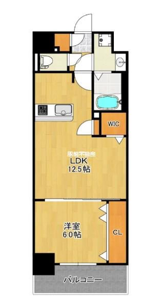 S-RESIDENCE大濠公園ACHIE(1LDK/3階)の間取り写真