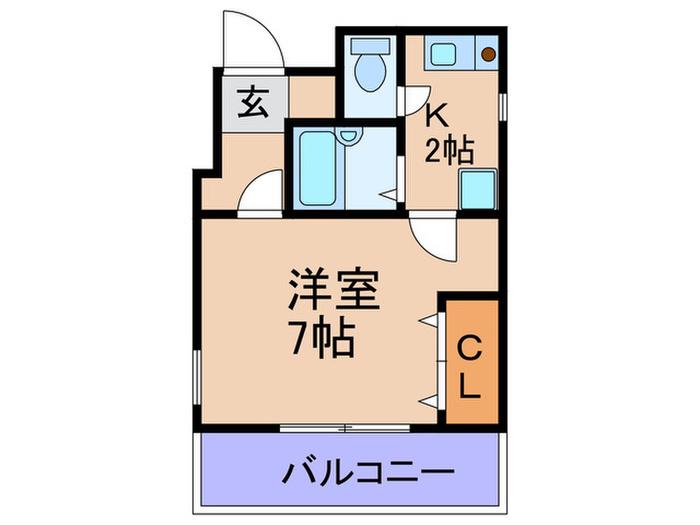 第3中川ビル(1K/3階)の間取り写真