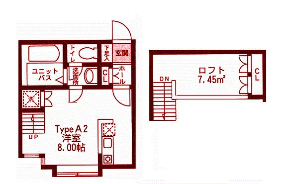 M・F APARTMENT(ワンルーム/2階)の間取り写真