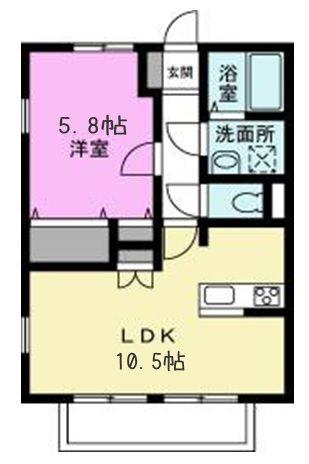 ルヴニール(1LDK/2階)の間取り写真