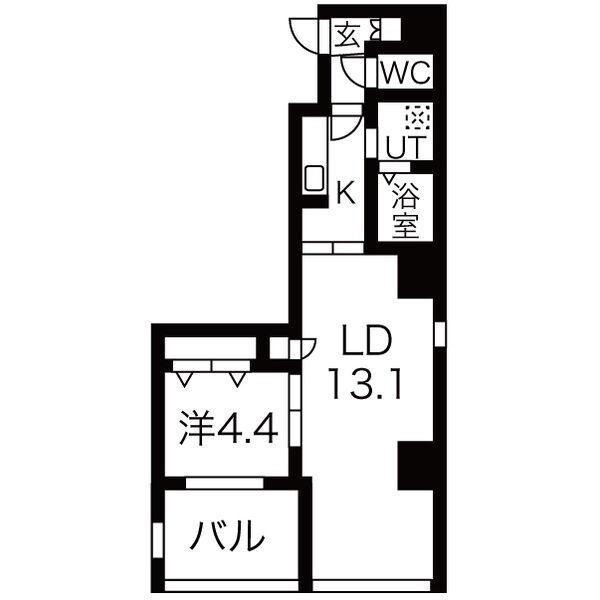 COULEURS OOS(1LDK/7階)の間取り写真