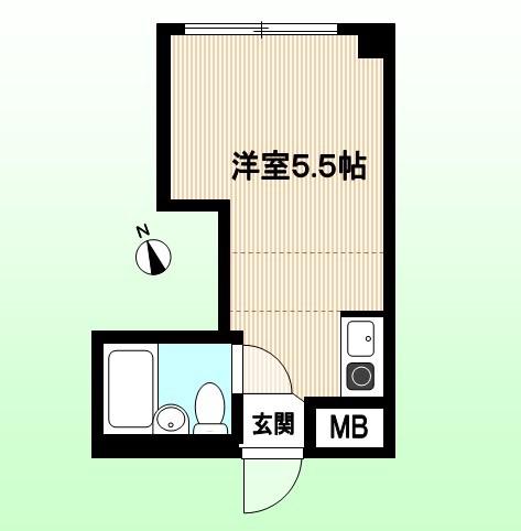 レジェンドIII(ワンルーム/1階)の間取り写真