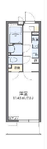 クレイノMIYABI(1K/1階)の間取り写真