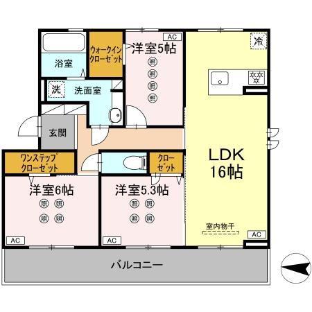 D-ROOM八王寺町(3LDK/3階)の間取り写真