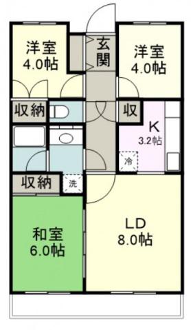 川越パークホームズ(3LDK/13階)の間取り写真