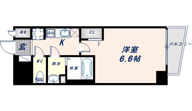 ファステート大阪城東グリッジ(1K/3階)の間取り写真