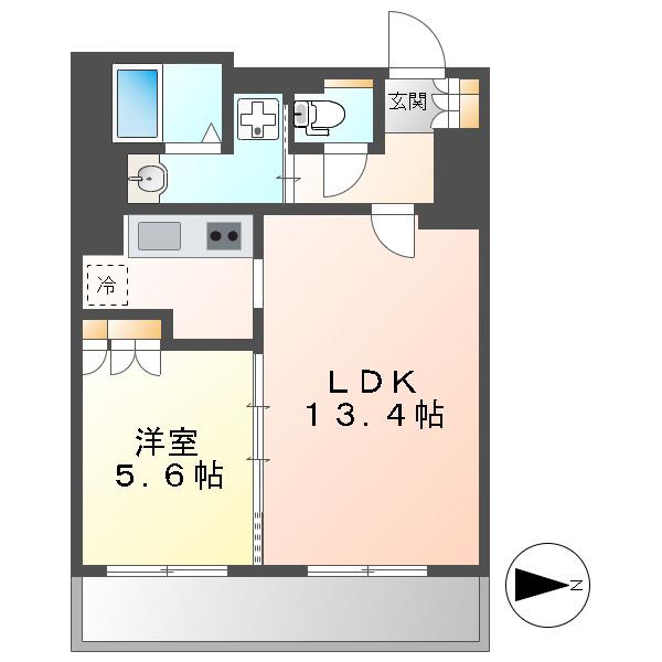 パークアクシス名駅南(1LDK/15階)の間取り写真