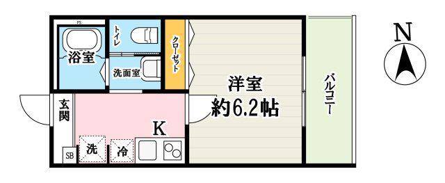 センターヴィレッジ日進町(1K/1階)の間取り写真