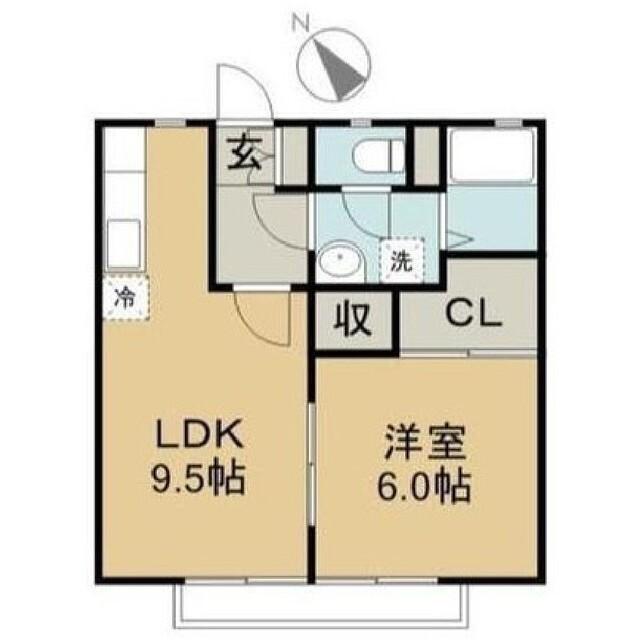 プリムローズ(1LDK/1階)の間取り写真