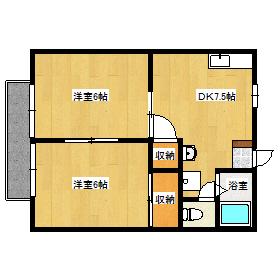 サンユート(2DK/2階)の間取り写真