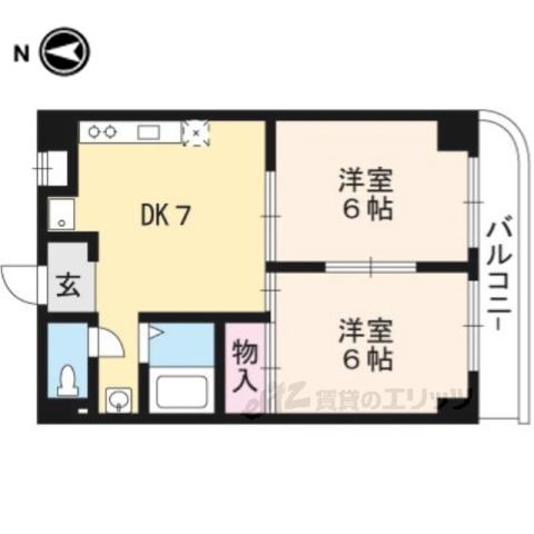 グランランヴェール(2DK/4階)の間取り写真
