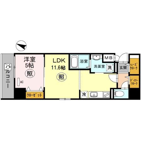 神戸海岸通 萬利RESIDENCE(1LDK/11階)の間取り写真