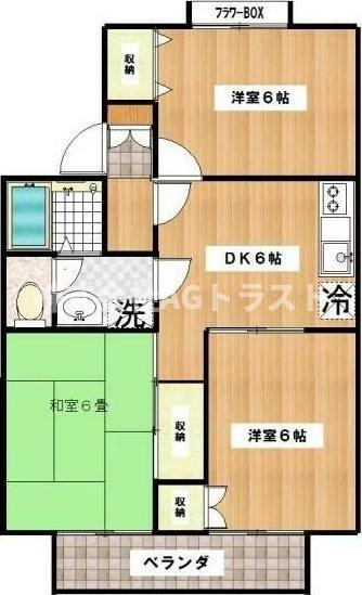セジュール 6(3DK/1階)の間取り写真