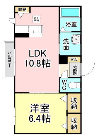 アプリK (1LDK/1階)の間取り写真