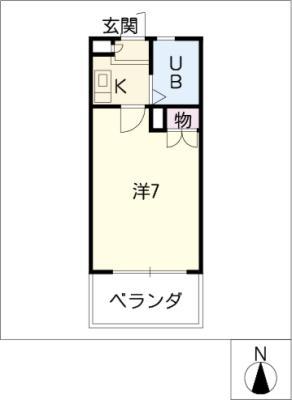 AMISTA(1K/1階)の間取り写真
