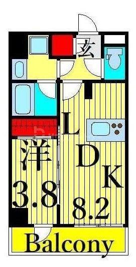 DIPS西日暮里(1LDK/3階)の間取り写真