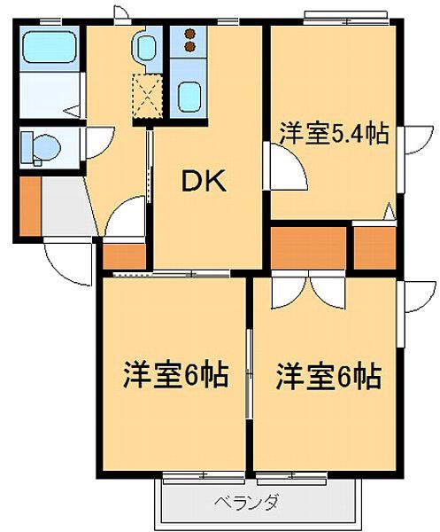ボナール(3DK/1階)の間取り写真
