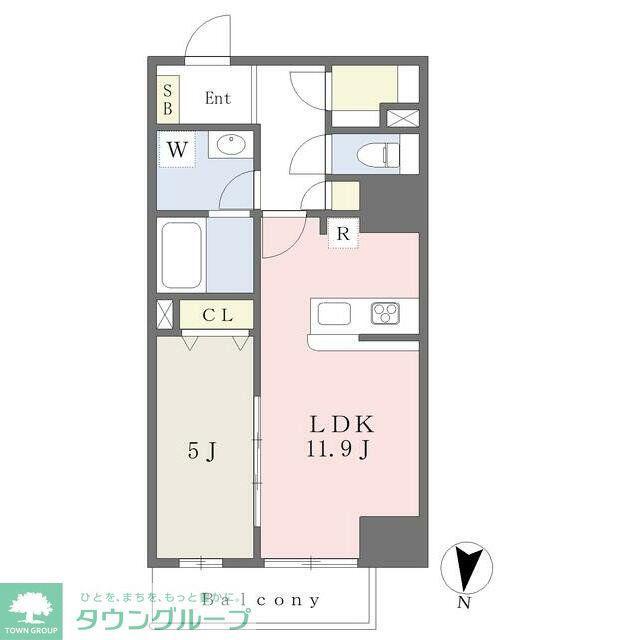 駒沢スクエア(1LDK/6階)の間取り写真