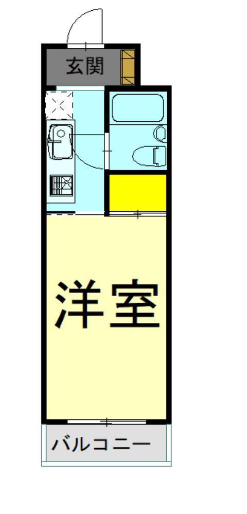 マンション福山(1K/2階)の間取り写真