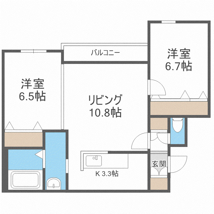 COZY PLACE 栄通(2LDK/1階)の間取り写真