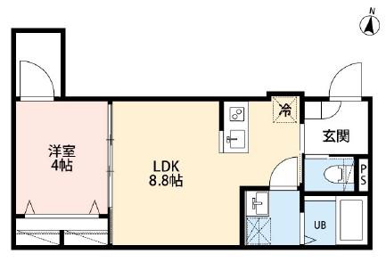SOLARE 元町(1LDK/2階)の間取り写真