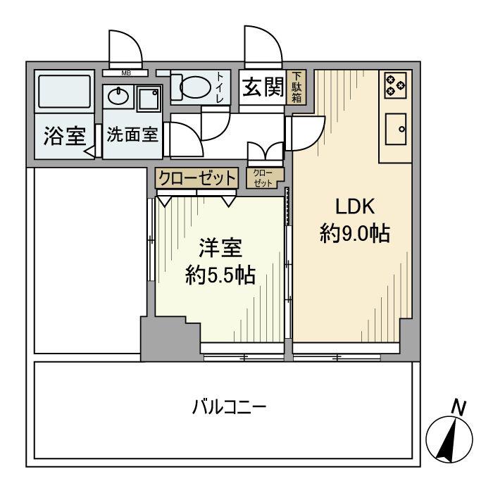 キャッスルマンション新小岩(1LDK/2階)の間取り写真
