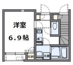 クレイノOTANI IV(1K/1階)の間取り写真