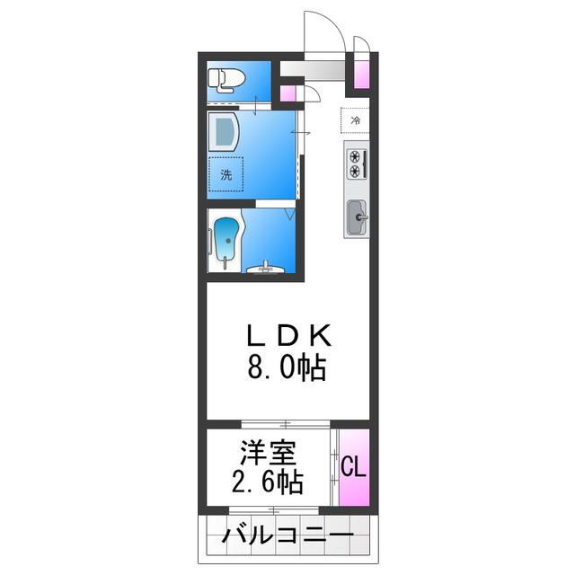 リアコート北田辺II(1LDK/1階)の間取り写真