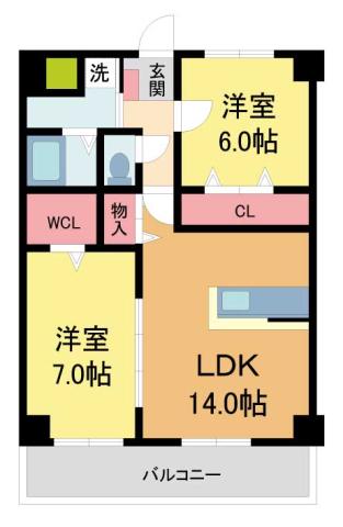 GROOVE上甲子園(1SLDK/4階)の間取り写真