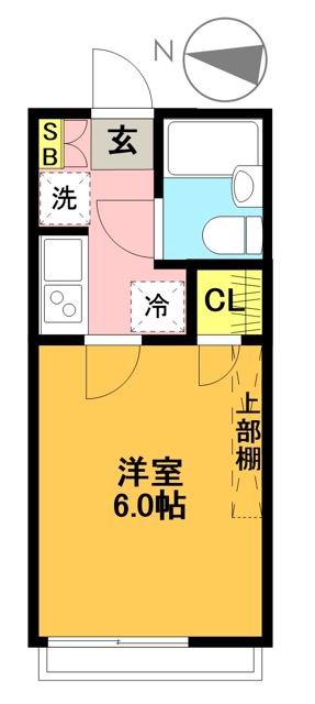 シエスタ赤堤(1K/2階)の間取り写真