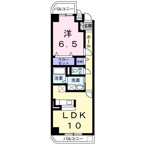 ポリッシュ(1LDK/2階)の間取り写真
