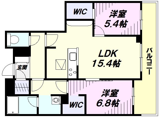 セントリビエ南平(2LDK/1階)の間取り写真