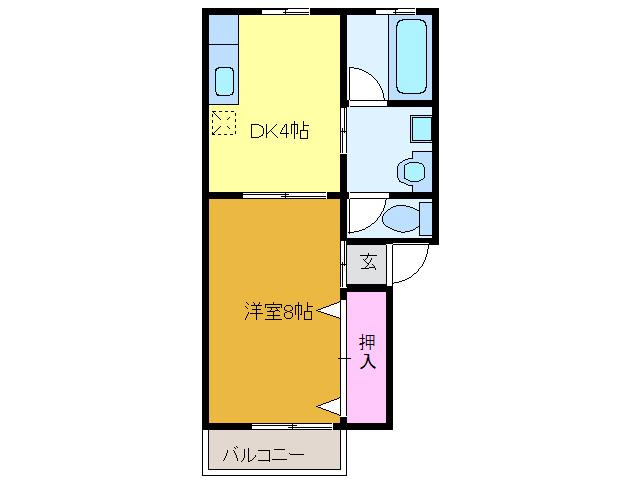 コーポセルピエ(1DK/1階)の間取り写真
